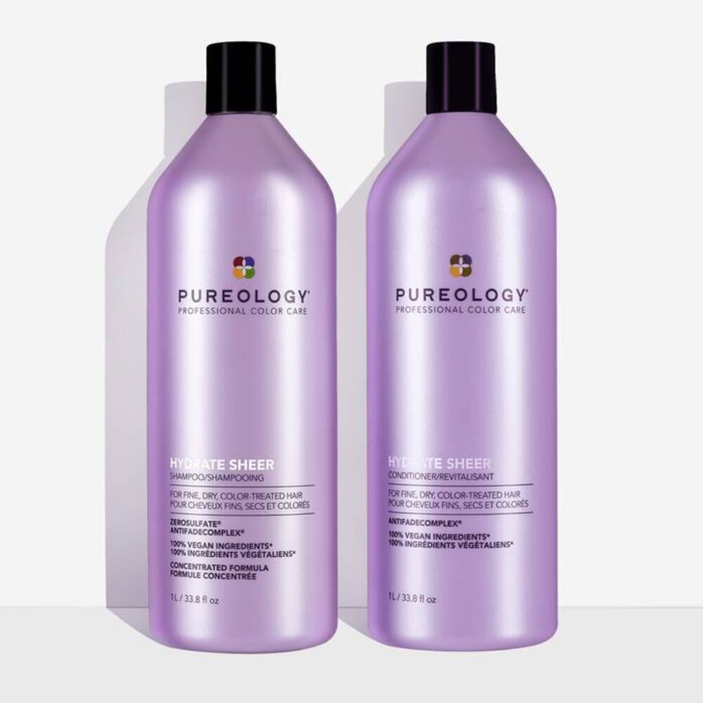 Pureology Hydrate Sheer Shampoo and Conditioner 1 Liter Each 33.8 ozDuo Set New!